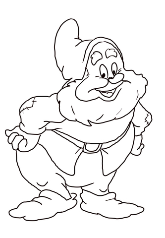 Happy Dwarf Coloring Page